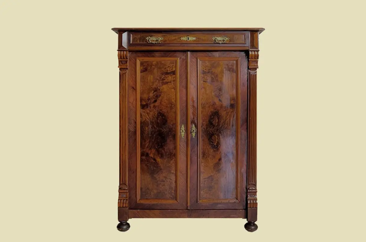 1880er Vertiko ANTIK Gründerzeit VINTAGE Nußbaum Kommode Schrank von 1880