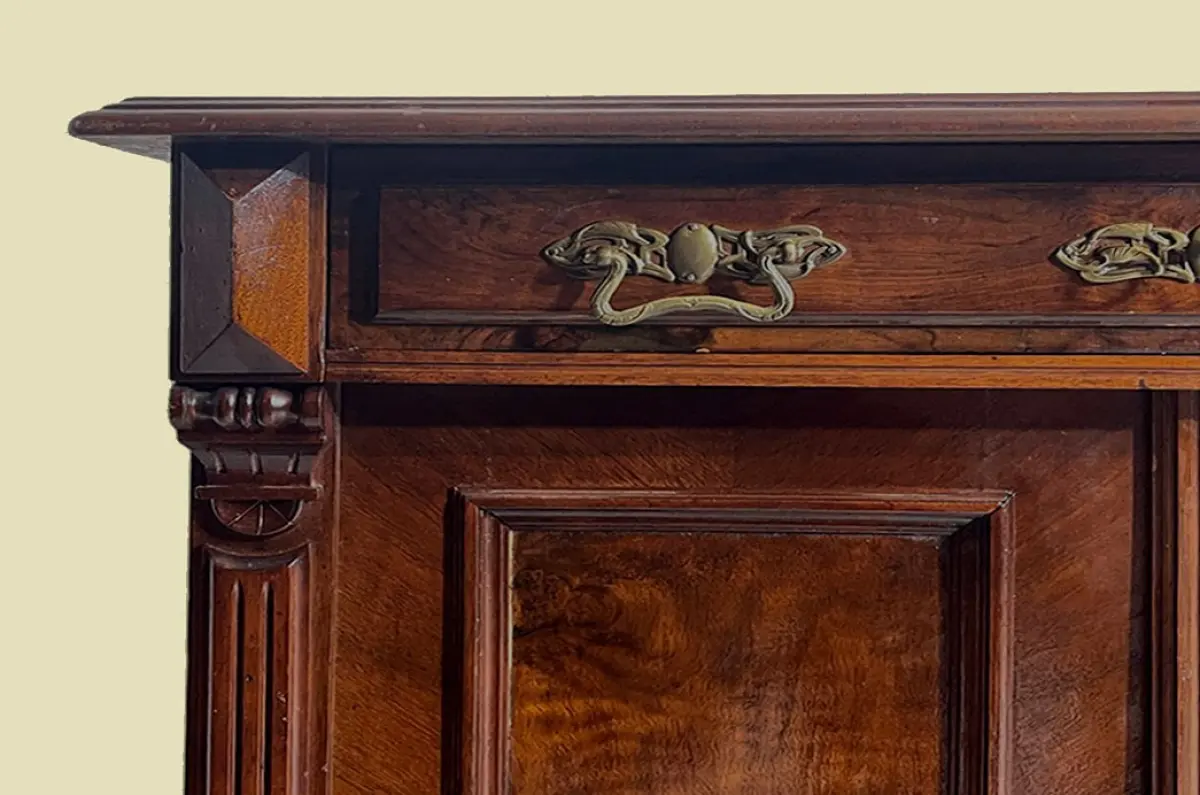 1880er Kommode ANTIK Gründerzeit VINTAGE Nußbaum Halbschrank Schrank von 1880 10