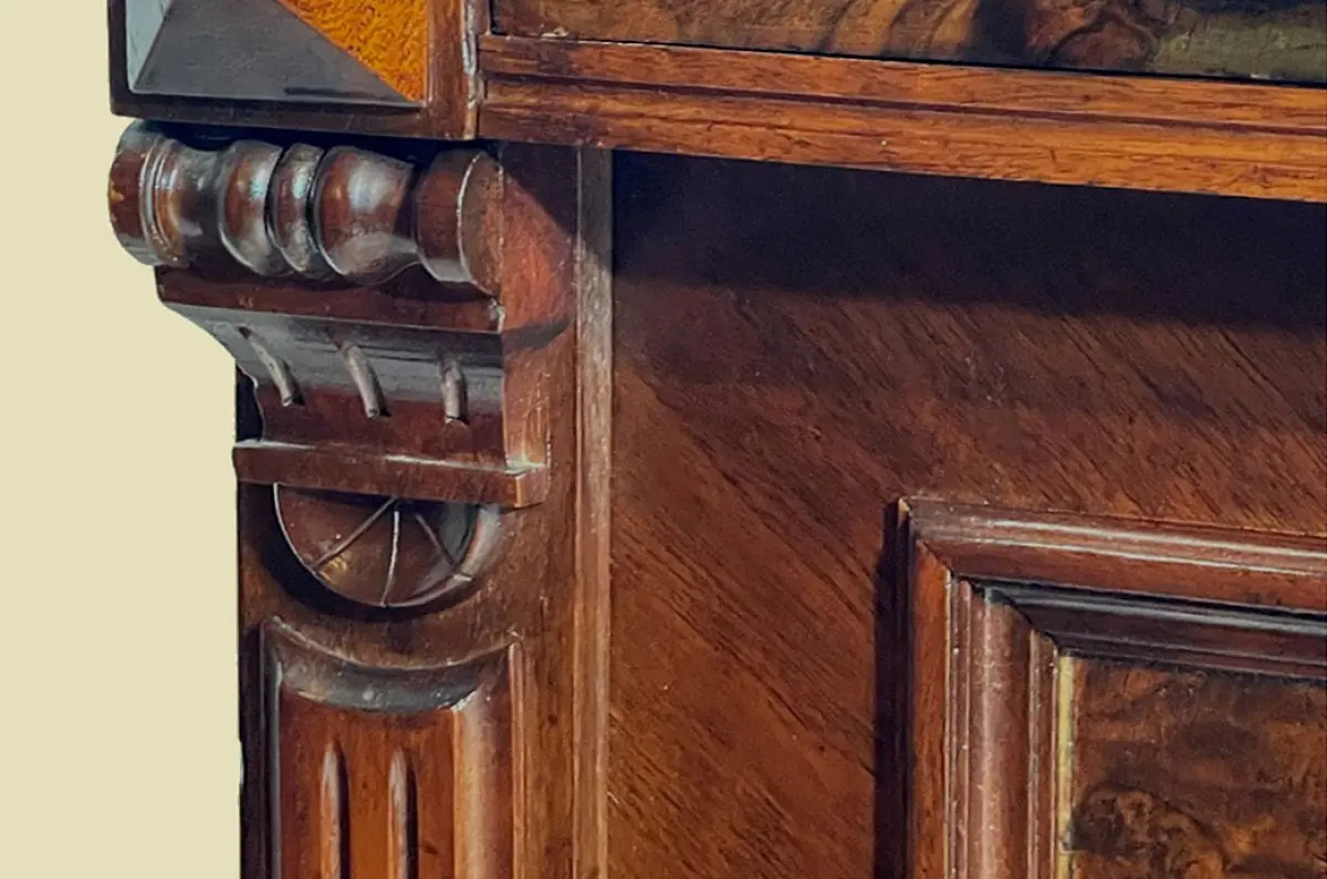 1880er Kommode ANTIK Gründerzeit VINTAGE Nußbaum Halbschrank Schrank von 1880 11