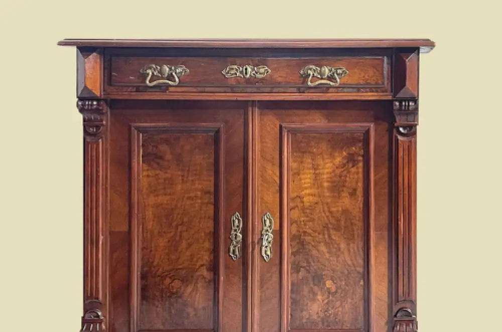 1880er Kommode ANTIK Gründerzeit VINTAGE Nußbaum Halbschrank Schrank von 1880 13