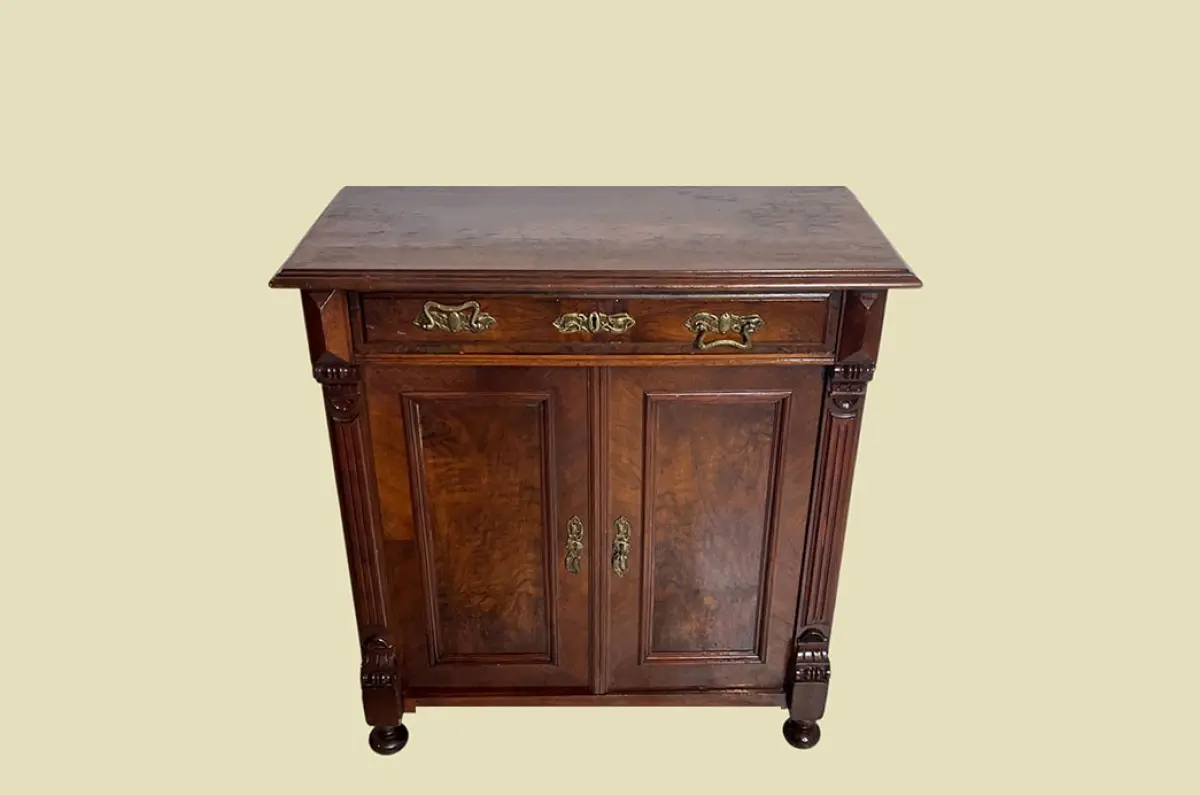 1880er Kommode ANTIK Gründerzeit VINTAGE Nußbaum Halbschrank Schrank von 1880 2
