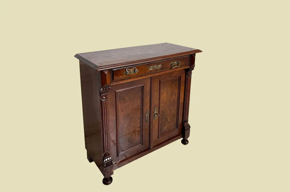 1880er Kommode ANTIK Gründerzeit VINTAGE Nußbaum Halbschrank Schrank von 1880 3