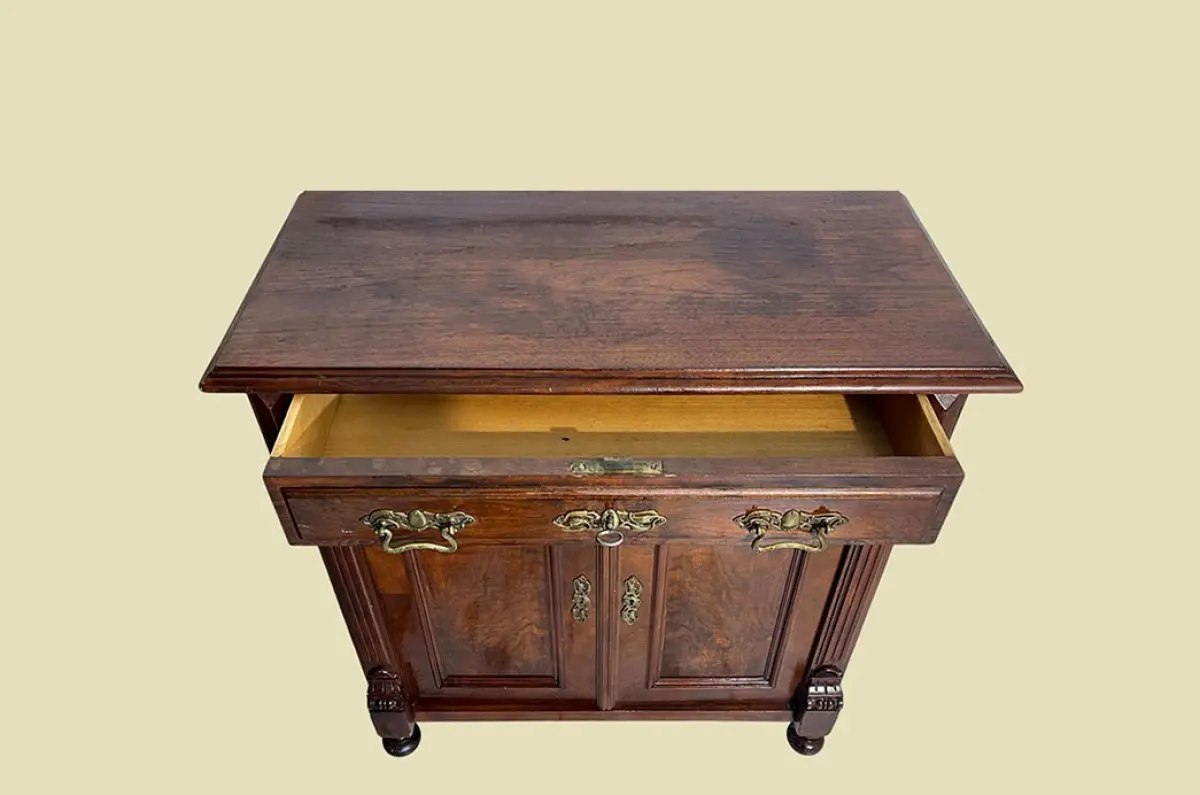 1880er Kommode ANTIK Gründerzeit VINTAGE Nußbaum Halbschrank Schrank von 1880 6