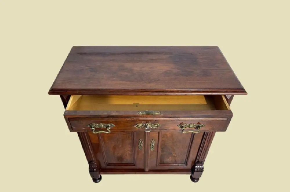 1880er Kommode ANTIK Gründerzeit VINTAGE Nußbaum Halbschrank Schrank von 1880 6