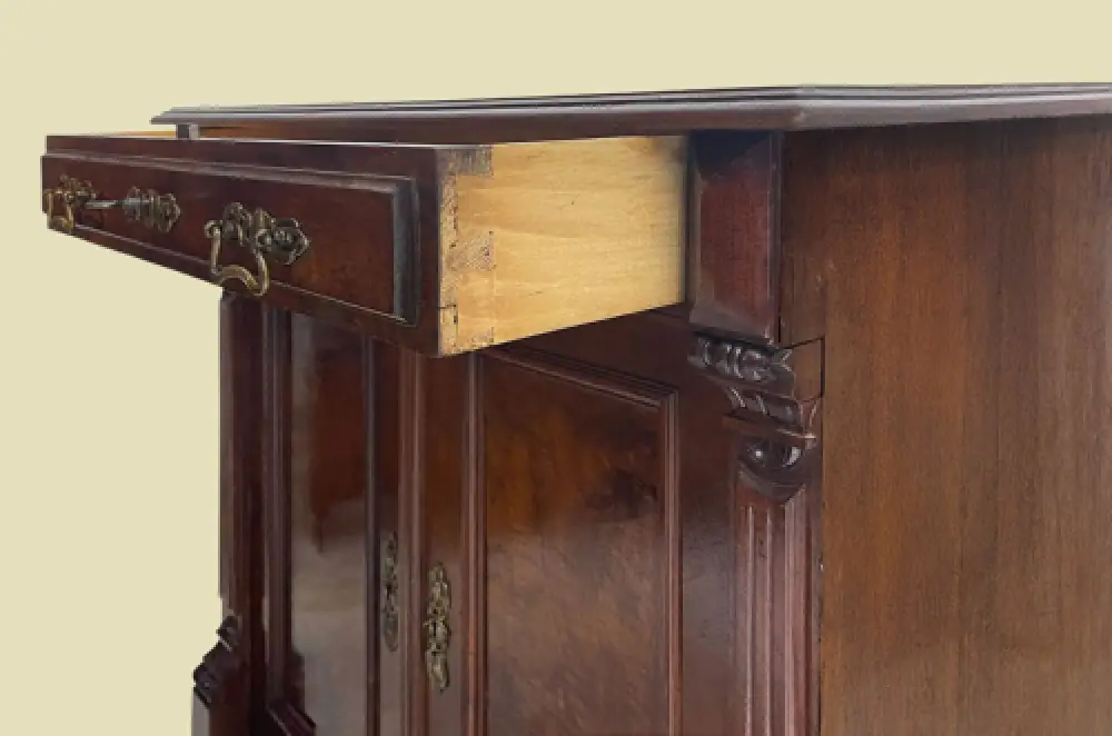 1880er Kommode ANTIK Gründerzeit VINTAGE Nußbaum Halbschrank Schrank von 1880 7