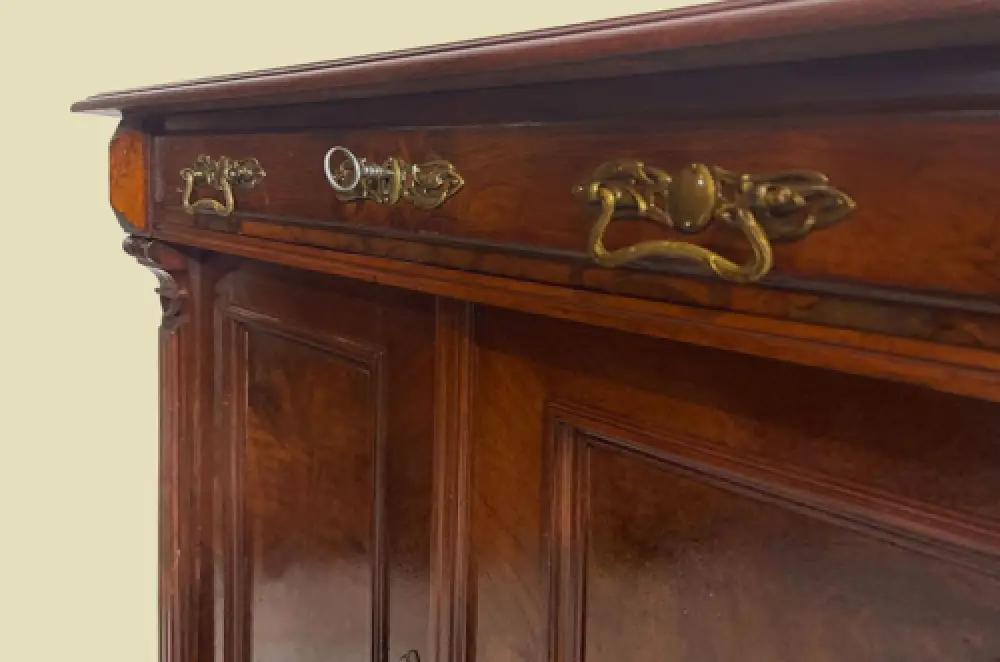 1880er Kommode ANTIK Gründerzeit VINTAGE Nußbaum Halbschrank Schrank von 1880 9