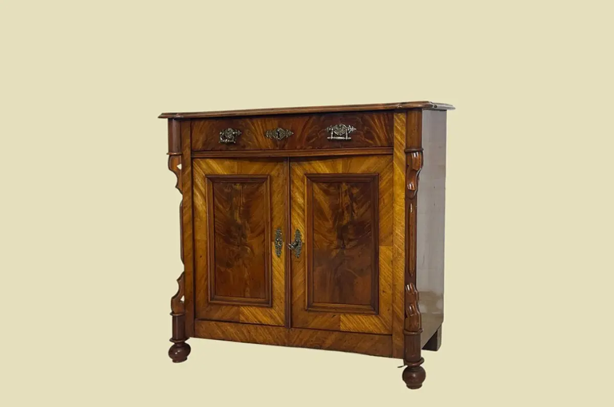 1840er Kommode ANTIK Louis Philippe VINTAGE Nußbaum Halbschrank von 1840 1
