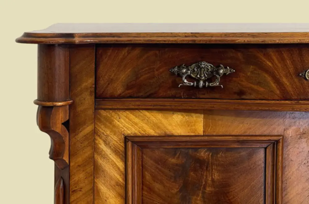 1840er Kommode ANTIK Louis Philippe VINTAGE Nußbaum Halbschrank von 1840 11