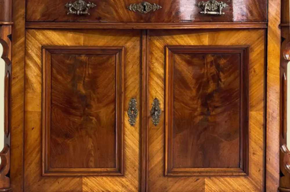 1840er Kommode ANTIK Louis Philippe VINTAGE Nußbaum Halbschrank von 1840 13