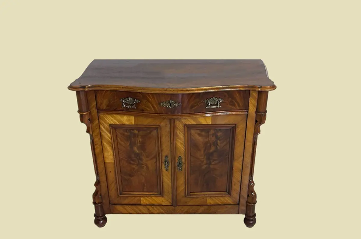 1840er Kommode ANTIK Louis Philippe VINTAGE Nußbaum Halbschrank von 1840 2
