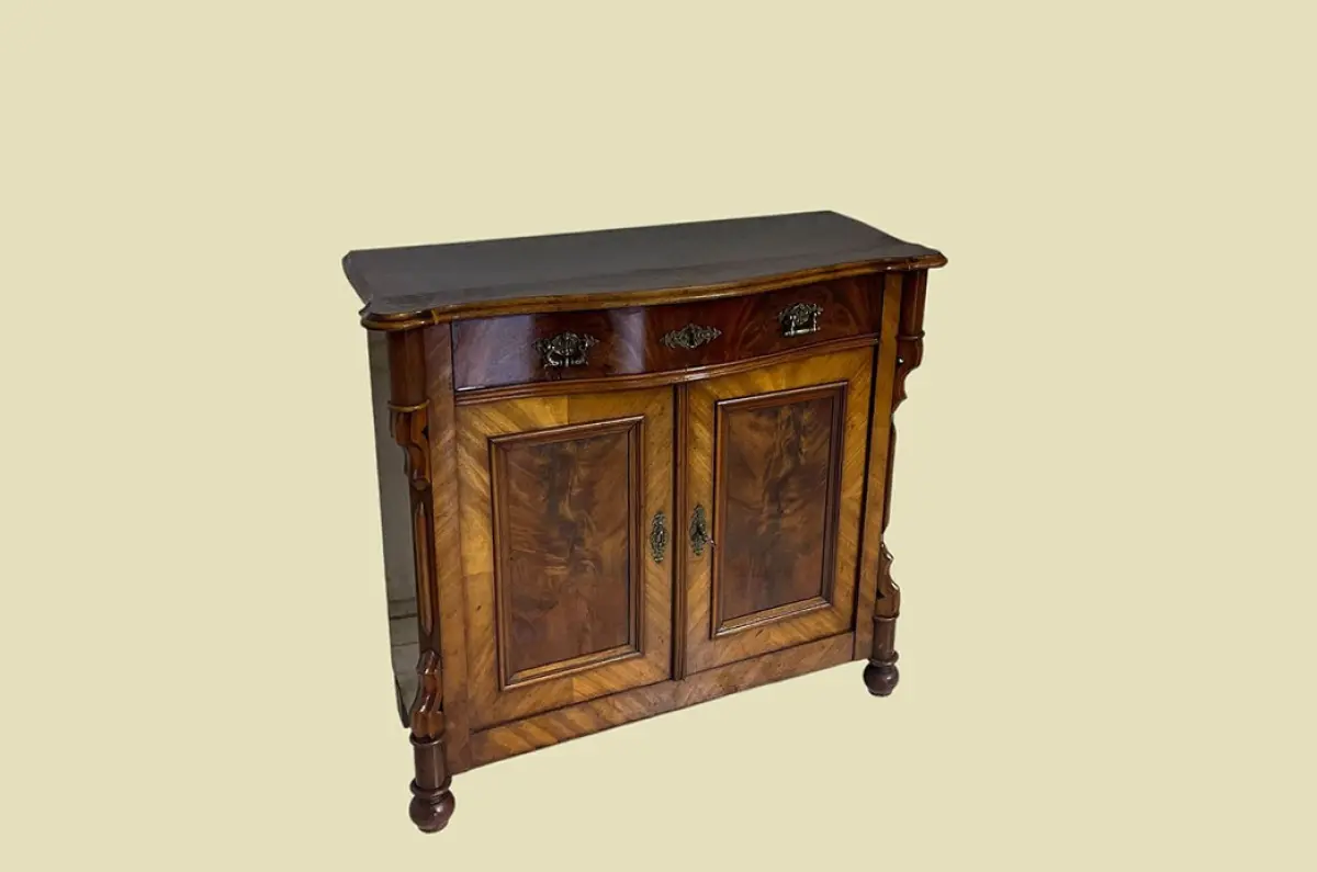 1840er Kommode ANTIK Louis Philippe VINTAGE Nußbaum Halbschrank von 1840 3