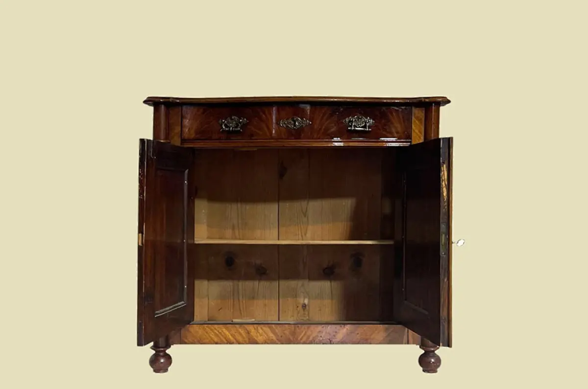 1840er Kommode ANTIK Louis Philippe VINTAGE Nußbaum Halbschrank von 1840 4