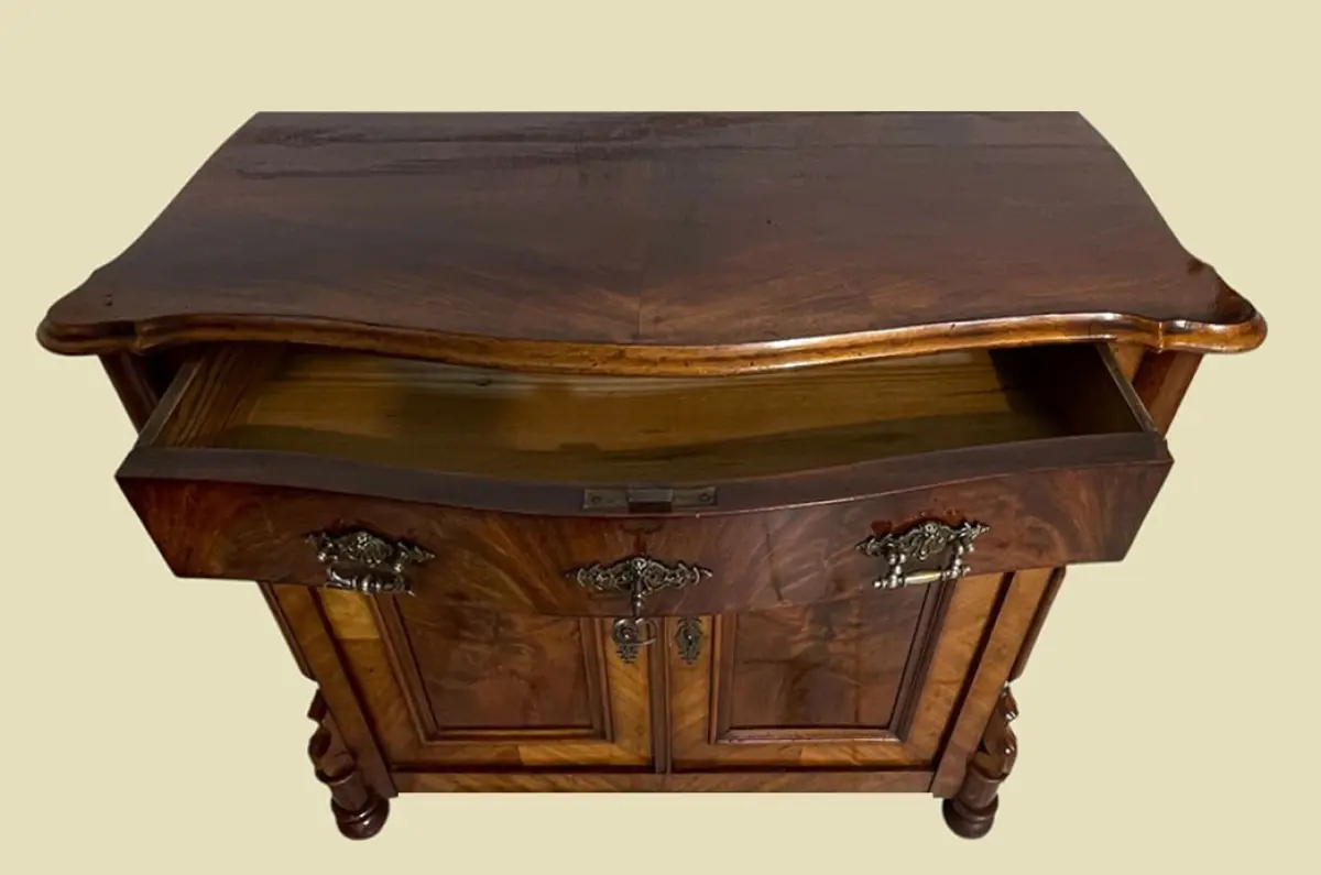 1840er Kommode ANTIK Louis Philippe VINTAGE Nußbaum Halbschrank von 1840 7