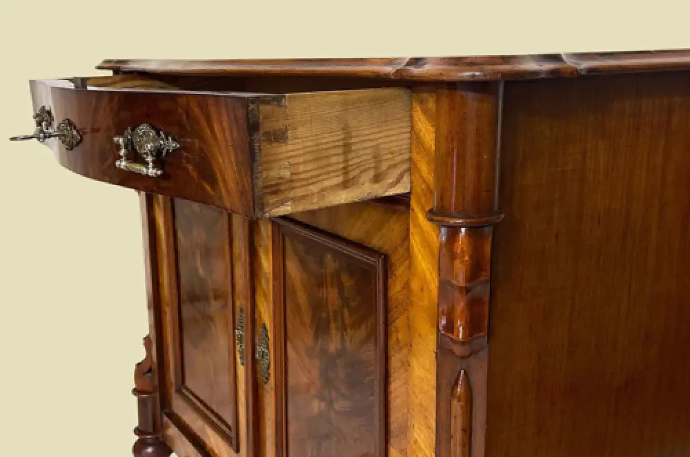 1840er Kommode ANTIK Louis Philippe VINTAGE Nußbaum Halbschrank von 1840 8