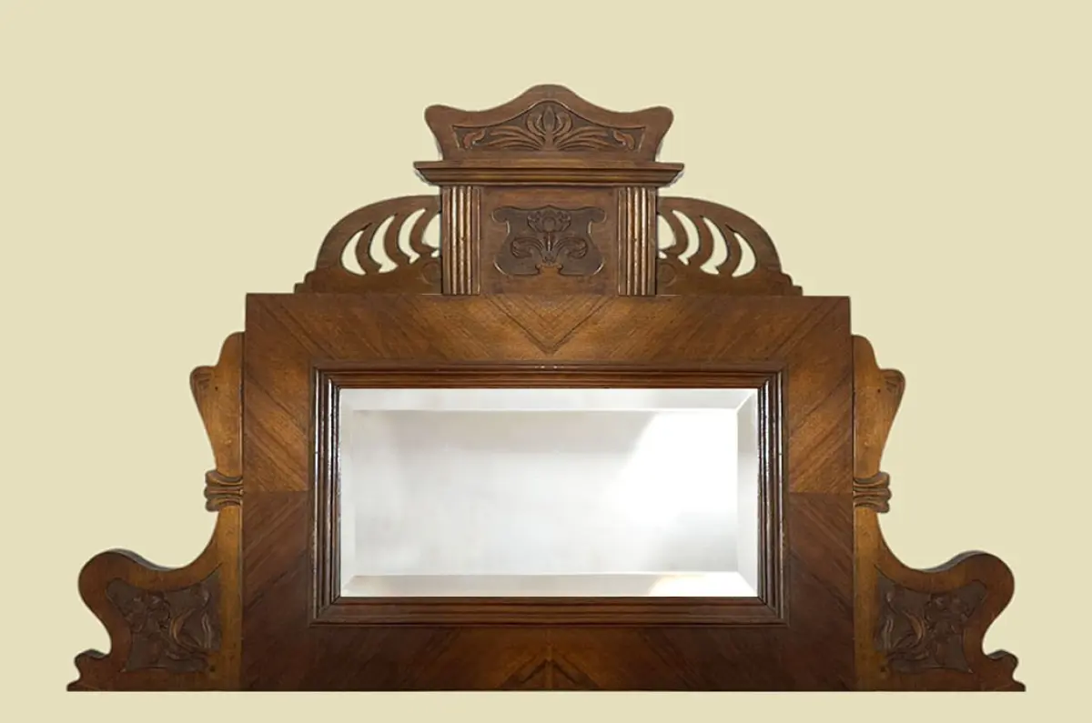 1920er Aufsatz ANTIK Jugendstil VINTAGE Nußbaum Vertiko Kommoden von 1920