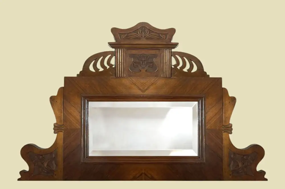 1920er Aufsatz ANTIK Jugendstil VINTAGE Nußbaum Vertiko Kommoden von 1920 0