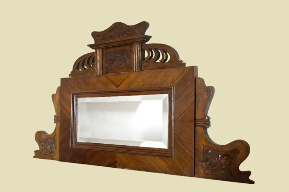 1920er Aufsatz ANTIK Jugendstil VINTAGE Nußbaum Vertiko Kommoden von 1920 1