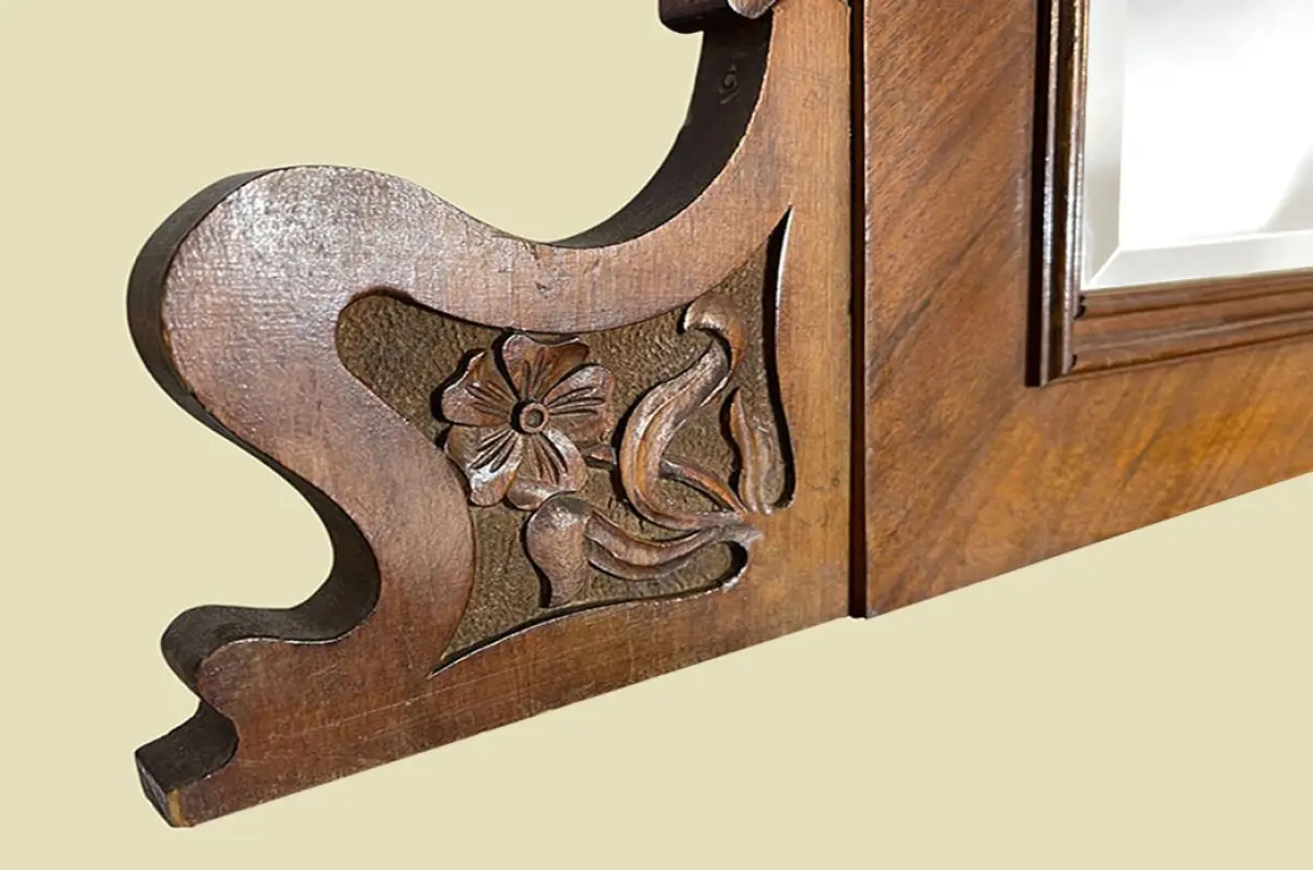 1920er Aufsatz ANTIK Jugendstil VINTAGE Nußbaum Vertiko Kommoden von 1920 4