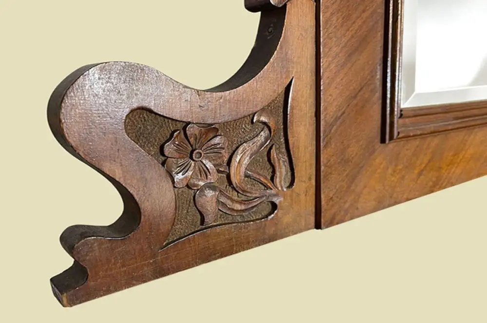 1920er Aufsatz ANTIK Jugendstil VINTAGE Nußbaum Vertiko Kommoden von 1920 4