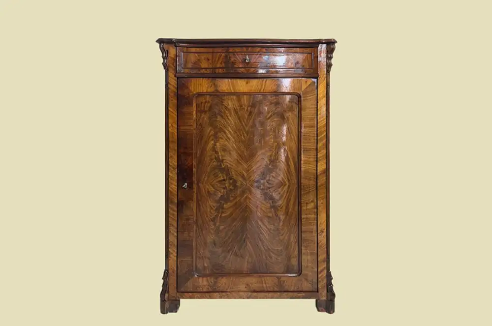 1840er Vertiko ANTIK Louis Philippe Nußbaum VINTAGE Schrank Kommode von 1840 0