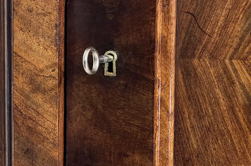 1840er Vertiko ANTIK Louis Philippe Nußbaum VINTAGE Schrank Kommode von 1840 12