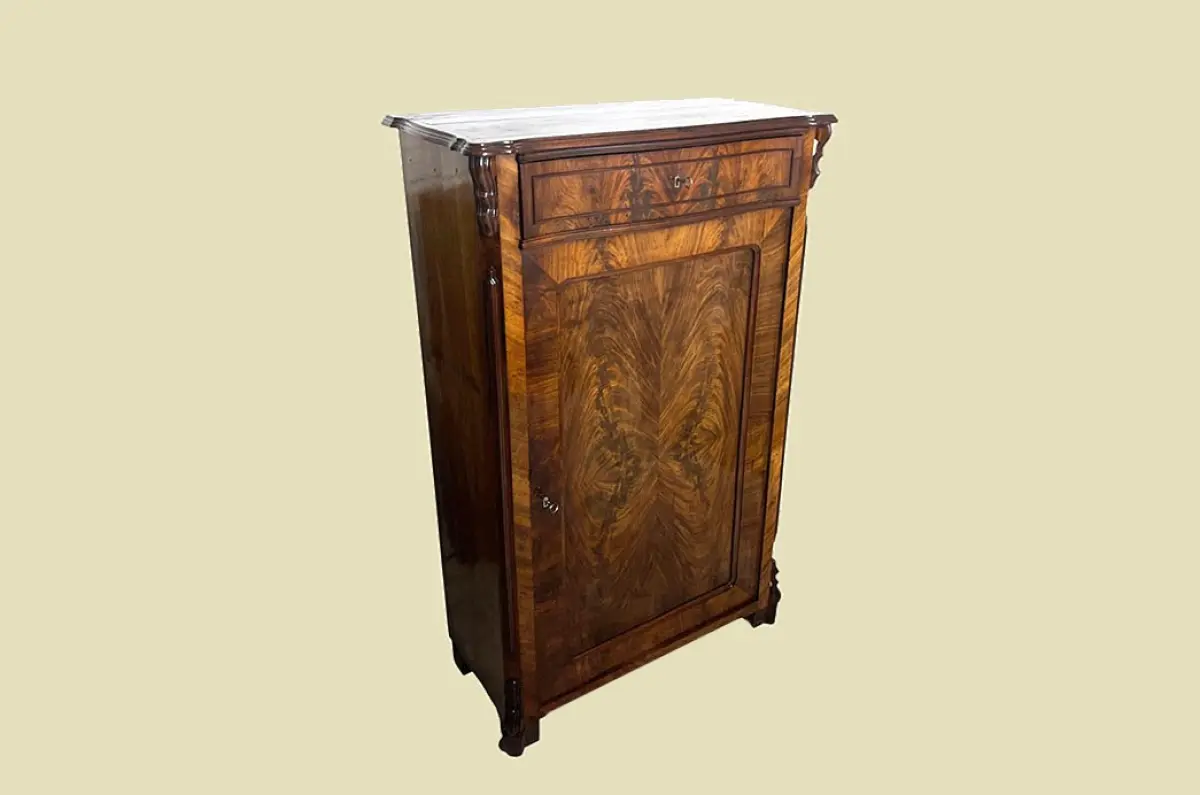 1840er Vertiko ANTIK Louis Philippe Nußbaum VINTAGE Schrank Kommode von 1840 2