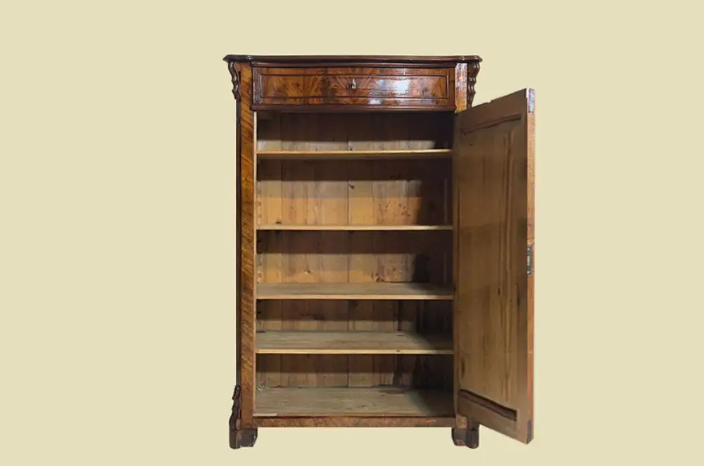 1840er Vertiko ANTIK Louis Philippe Nußbaum VINTAGE Schrank Kommode von 1840 3