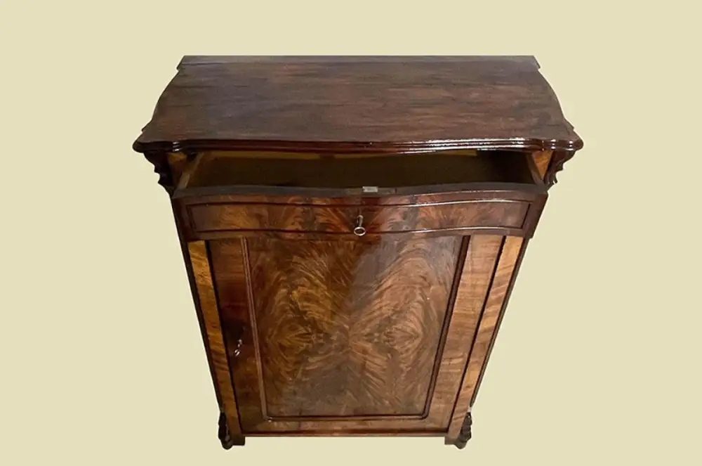 1840er Vertiko ANTIK Louis Philippe Nußbaum VINTAGE Schrank Kommode von 1840 6