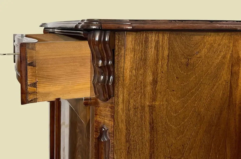 1840er Vertiko ANTIK Louis Philippe Nußbaum VINTAGE Schrank Kommode von 1840 7