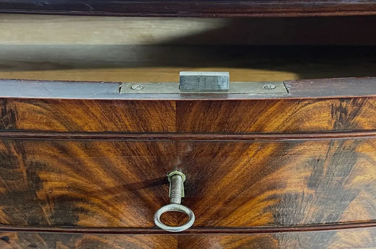 1840er Vertiko ANTIK Louis Philippe Nußbaum VINTAGE Schrank Kommode von 1840 8