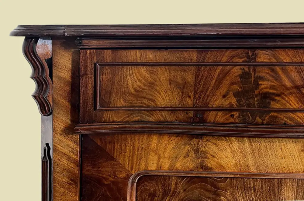 1840er Vertiko ANTIK Louis Philippe Nußbaum VINTAGE Schrank Kommode von 1840 9