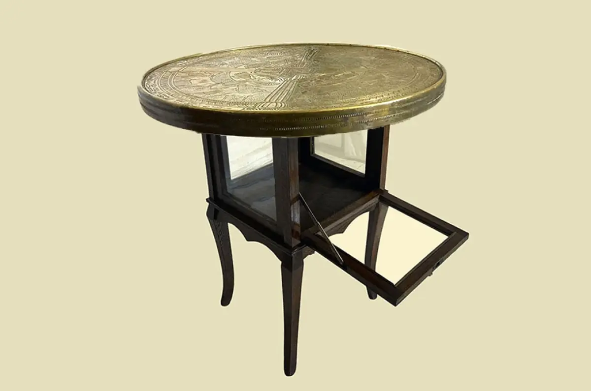 1920er Rauchtisch ANTIK Jugendstil VINTAGE Beistell Vitrine Tee Tisch von 1920 10
