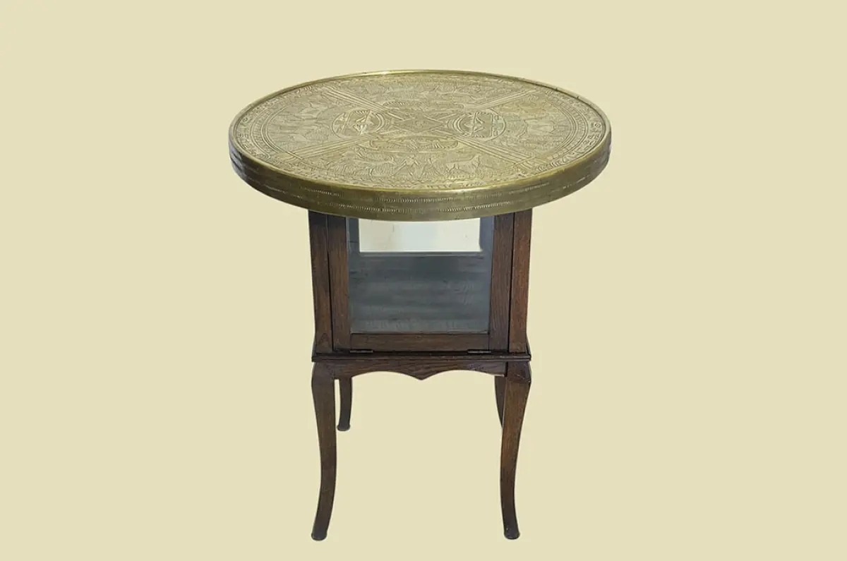 1920er Rauchtisch ANTIK Jugendstil VINTAGE Beistell Vitrine Tee Tisch von 1920 2