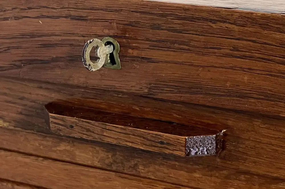 1960er Rolladen Schrank ANTIK Eiche VINTAGE Büromöbel Noten Kommode von 1960 11