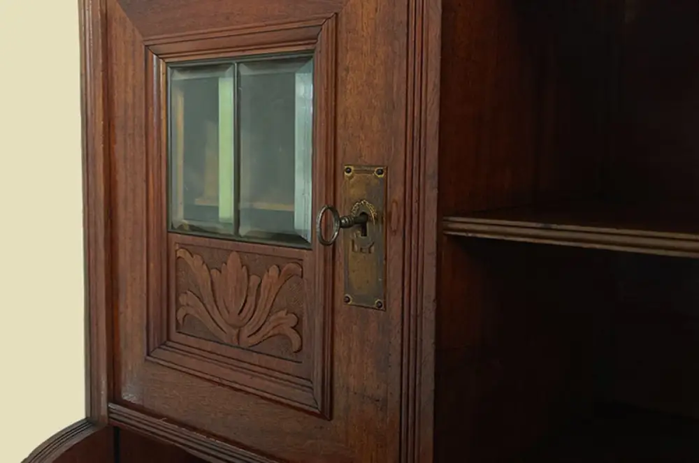 Schreibtisch ANTIK Jugendstil VINTAGE Nußbaum Sekretär mit Aufsatz von 1920 10