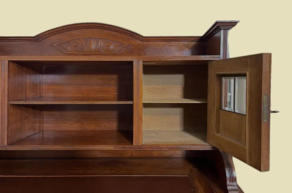 Schreibtisch ANTIK Jugendstil VINTAGE Nußbaum Sekretär mit Aufsatz von 1920 5