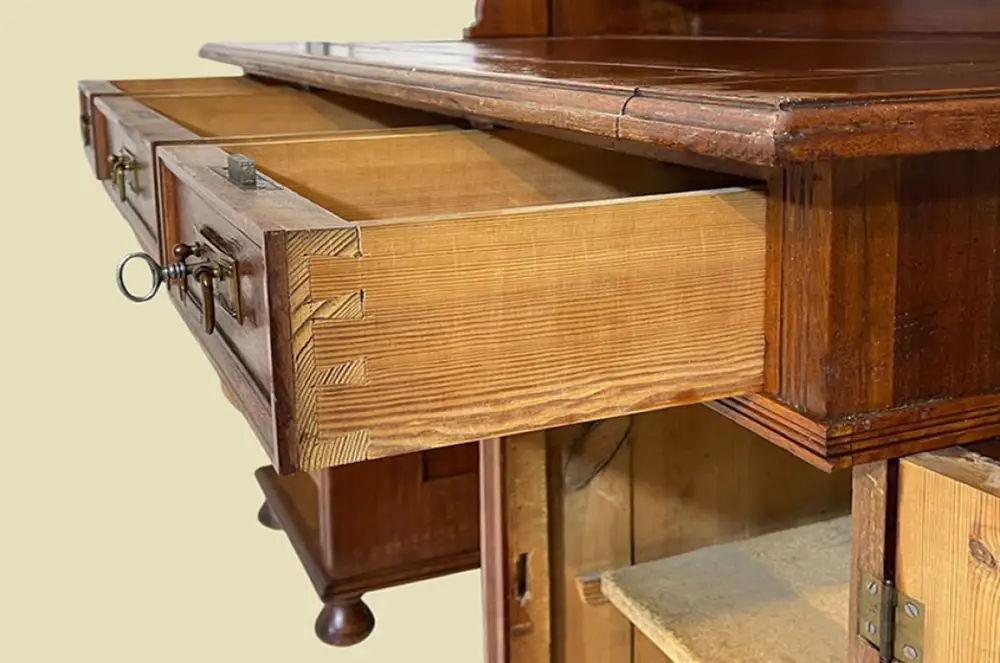 Schreibtisch ANTIK Jugendstil VINTAGE Nußbaum Sekretär mit Aufsatz von 1920 9