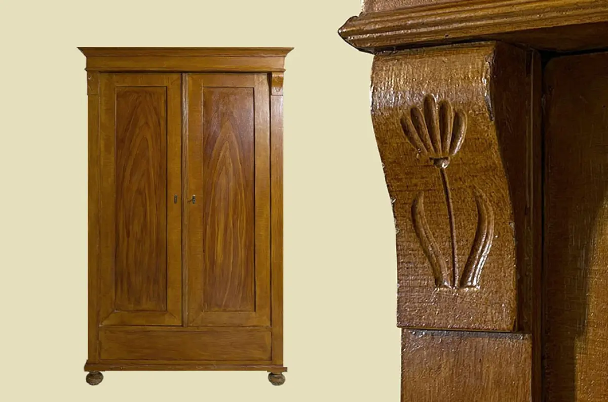 1920er Kleiderschrank ANTIK Jugendstil VINTAGE Lebensbaum Schrank von 1920