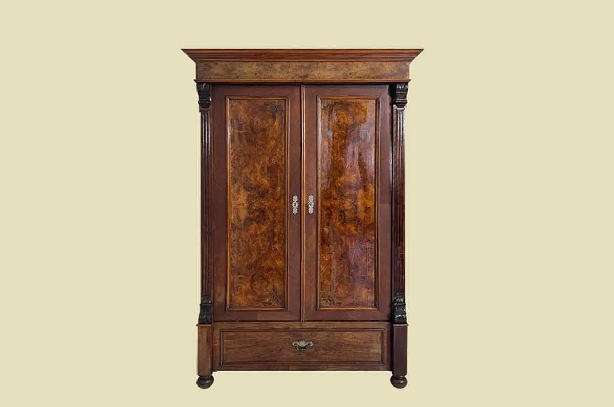 1880er Kleiderschrank ANTIK Gründerzeit Nußbaum VINTAGE Schrank von 1880
