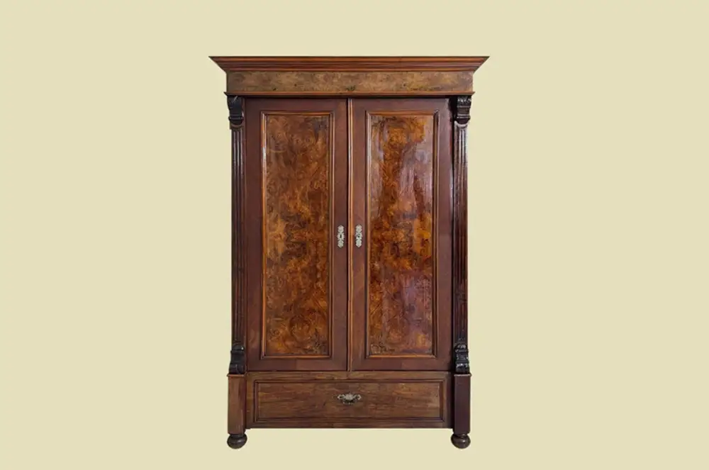 1880er Kleiderschrank ANTIK Gründerzeit Nußbaum VINTAGE Schrank von 1880 0