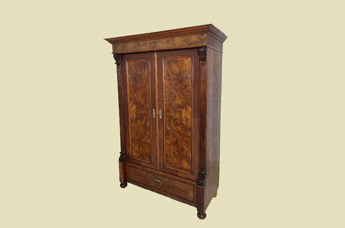 1880er Kleiderschrank ANTIK Gründerzeit Nußbaum VINTAGE Schrank von 1880 1