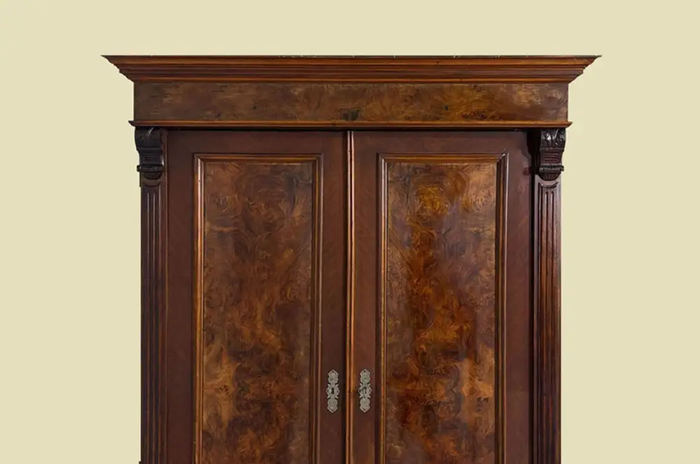 1880er Kleiderschrank ANTIK Gründerzeit Nußbaum VINTAGE Schrank von 1880 14