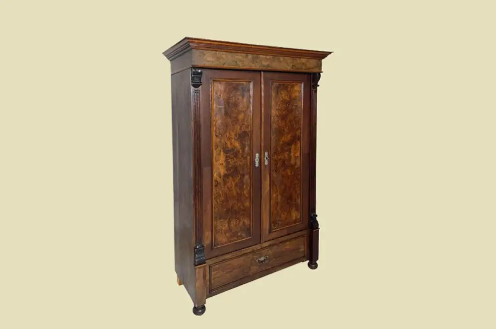 1880er Kleiderschrank ANTIK Gründerzeit Nußbaum VINTAGE Schrank von 1880 2