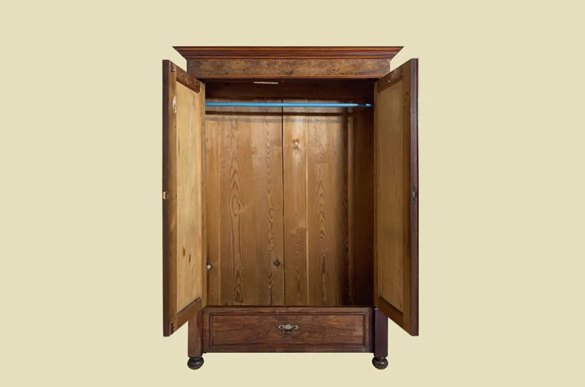 1880er Kleiderschrank ANTIK Gründerzeit Nußbaum VINTAGE Schrank von 1880 3