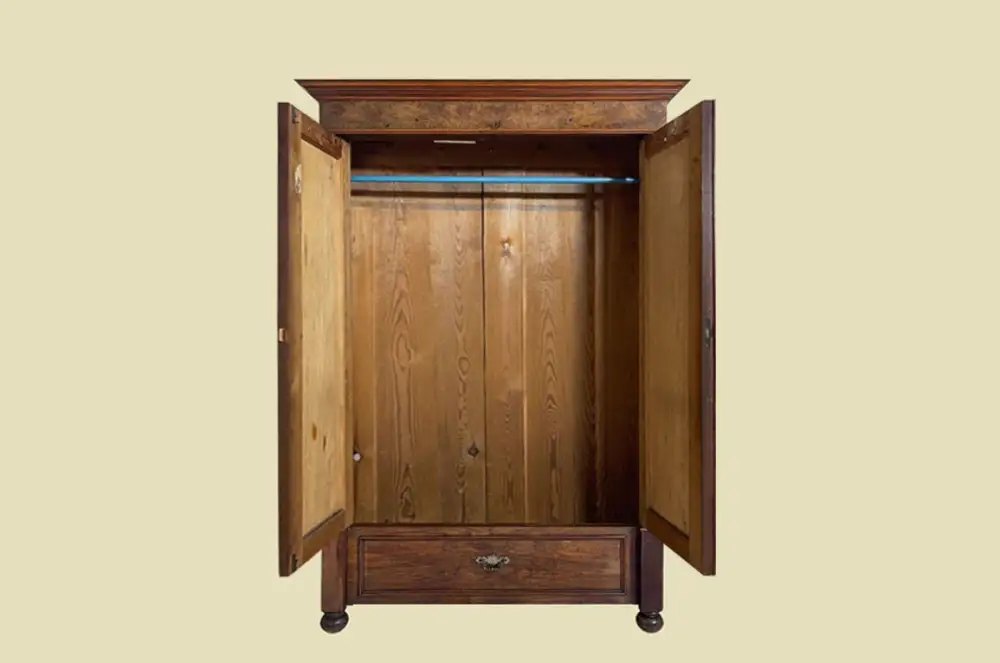1880er Kleiderschrank ANTIK Gründerzeit Nußbaum VINTAGE Schrank von 1880 3