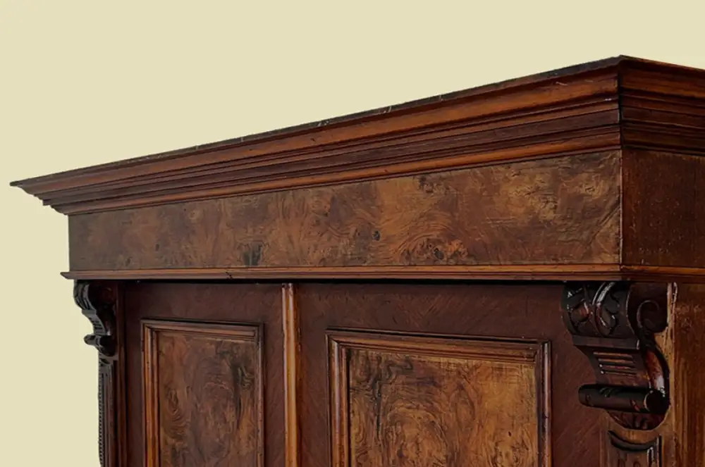 1880er Kleiderschrank ANTIK Gründerzeit Nußbaum VINTAGE Schrank von 1880 6