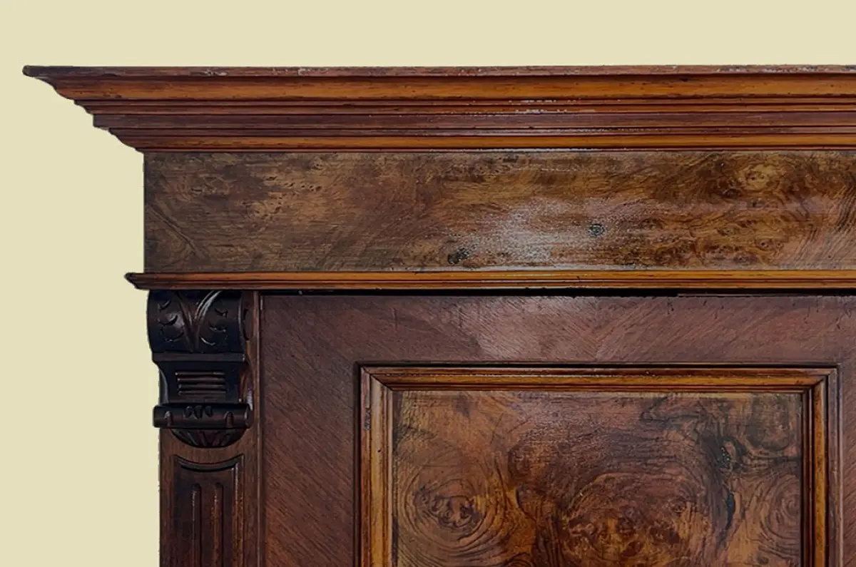 1880er Kleiderschrank ANTIK Gründerzeit Nußbaum VINTAGE Schrank von 1880 7