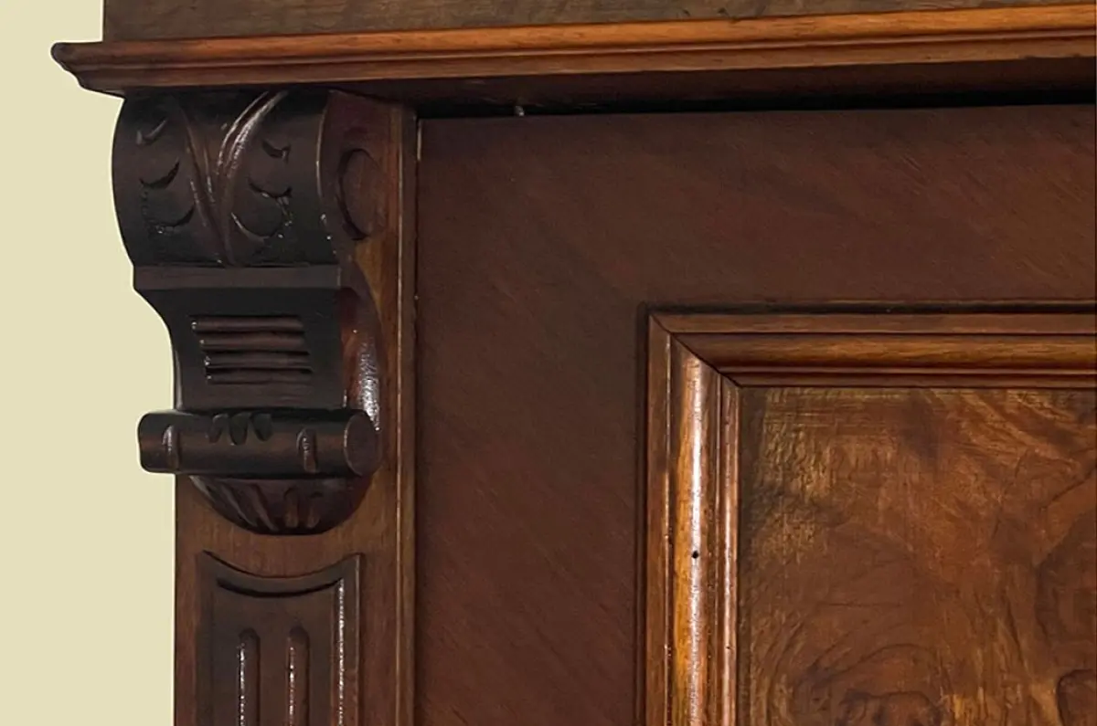 1880er Kleiderschrank ANTIK Gründerzeit Nußbaum VINTAGE Schrank von 1880 8