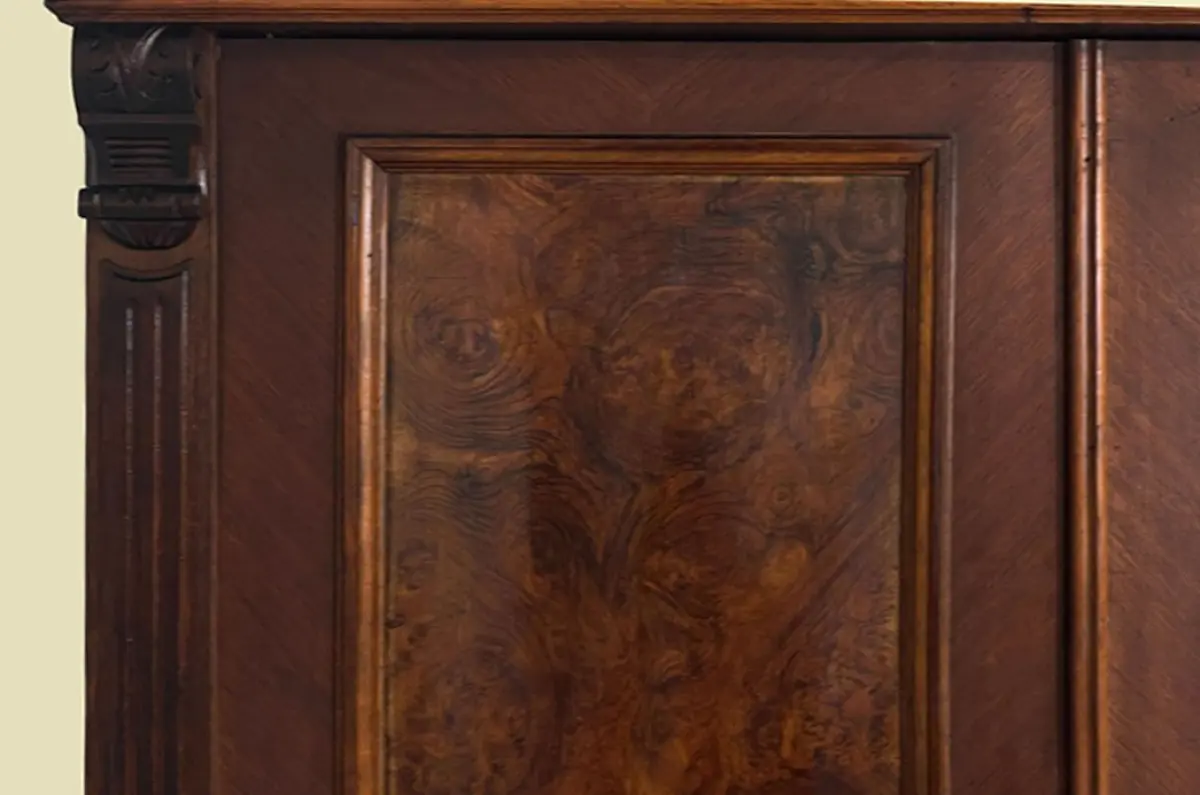 1880er Kleiderschrank ANTIK Gründerzeit Nußbaum VINTAGE Schrank von 1880 9