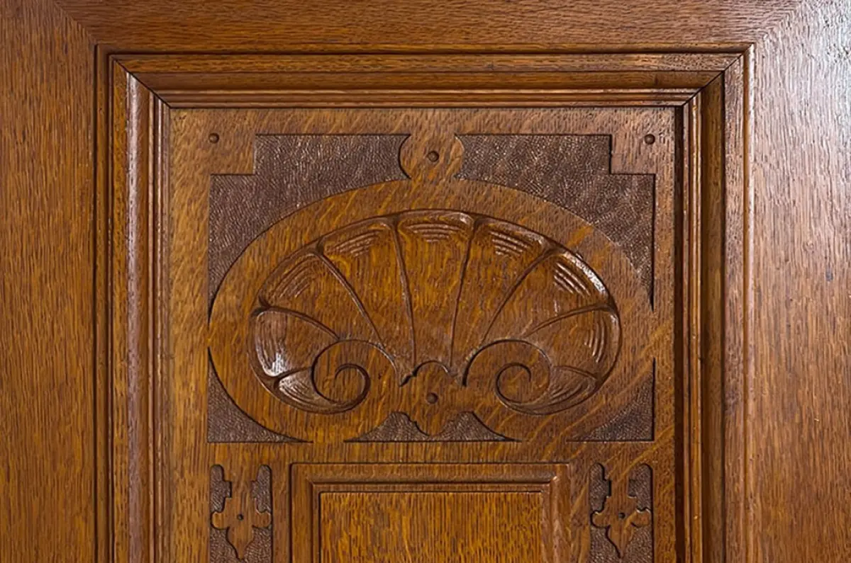 1880er Kleiderschrank ANTIK Gründerzeit VINTAGE Eiche Säulen Schrank von 1880 10